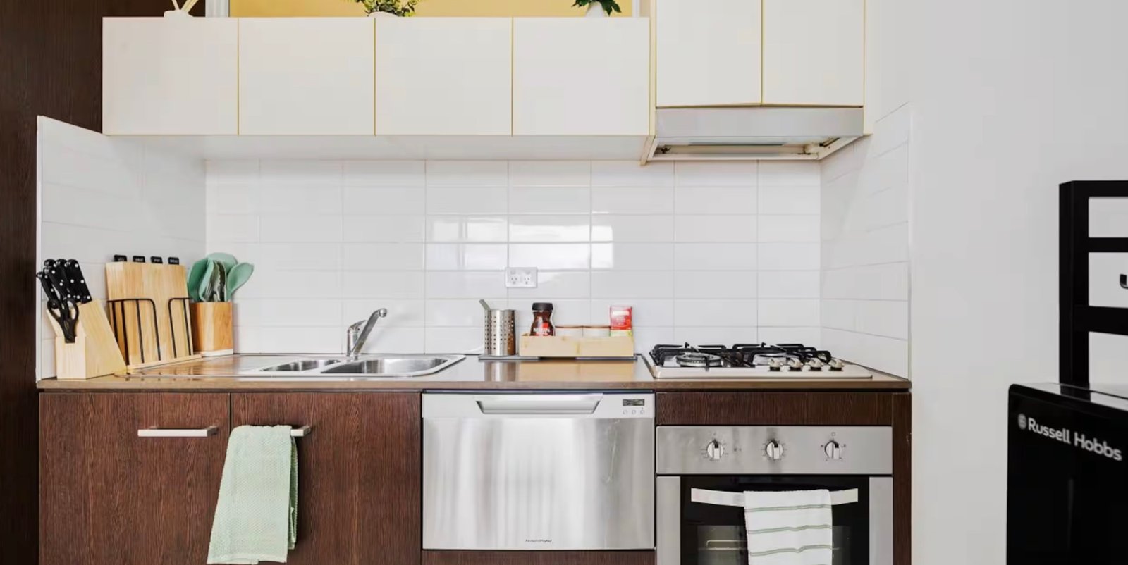 Presented kitchen in a Starlit Luxe Stays apartment